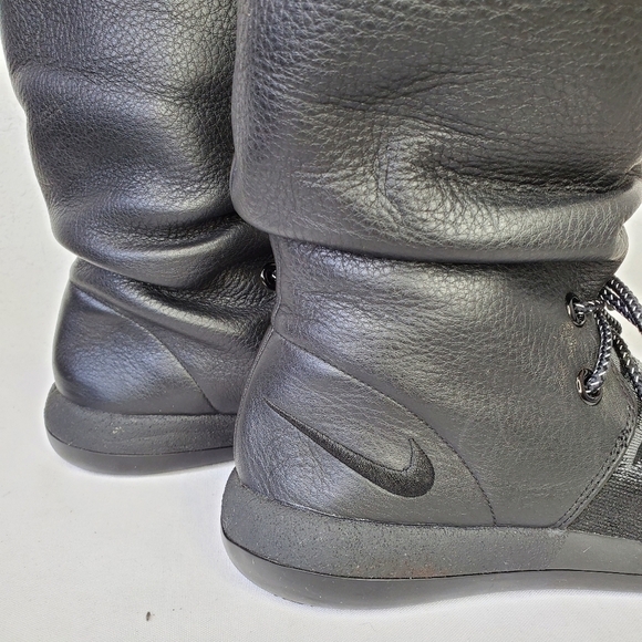 Nike W Roshe Two 2 Hi Flynit Black Black Sneaker Shoes Boots RARE - Picture 4 of 12